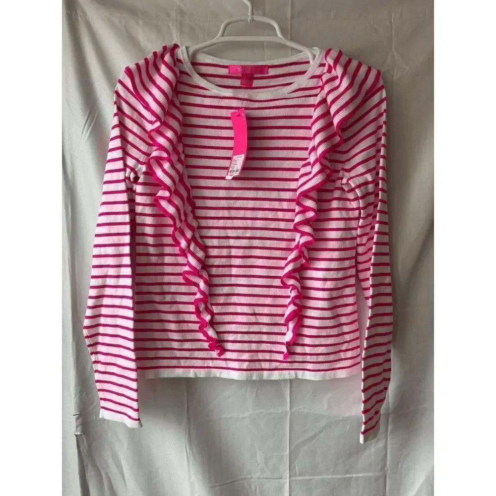 Lilly Pulitzer Ruth Sweater in Pink Tango BeachâStripe Size XS